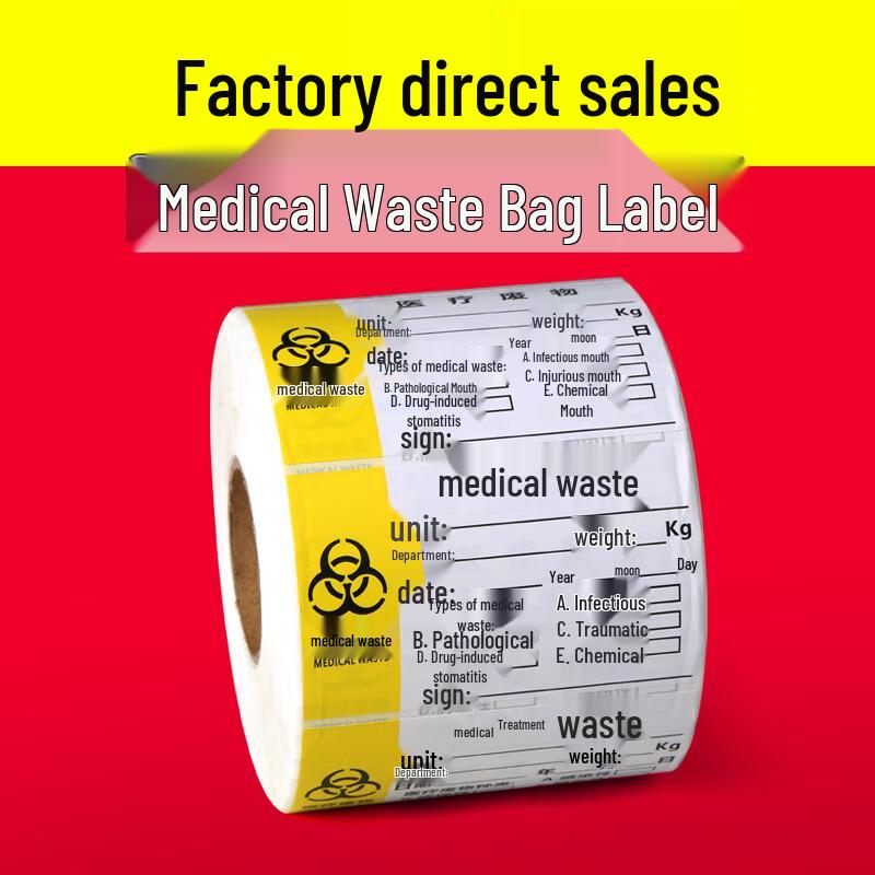Medical Waste Bag Classification Warning Labels
