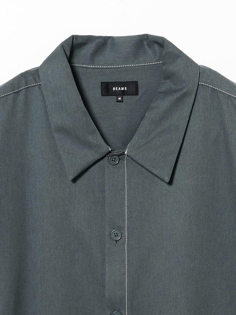Beams Men's Stitched Easy Shirt, Black, Size Small, 11011560277