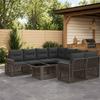 Garden Sofa Set 9 Pieces Gray and Dark Gray Poly Rattan