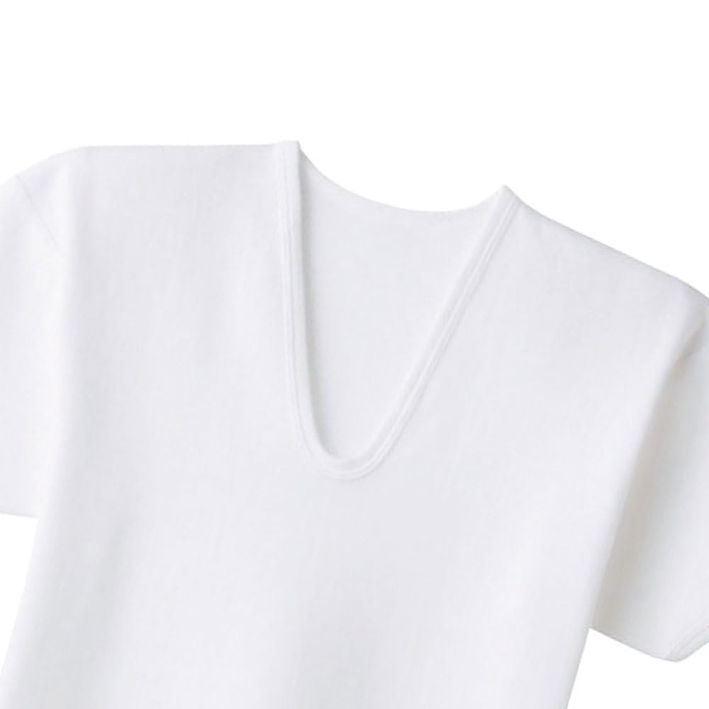 Gunze Inner Comfortable Warm with Air Cotton Short KH6316 Shirt, Workshop, Seasonal, Layer, 100% Cotton, Bulky, Sleeve, U-Neck,