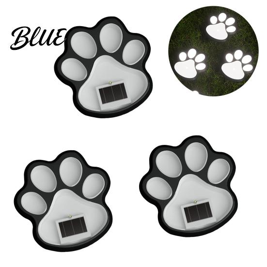 Patio Solar Lighting Stake Waterproof Print Light Lawn Dog Paw LED Garden Long-lasting Lamps Outdoor Decorative Footpath Light for