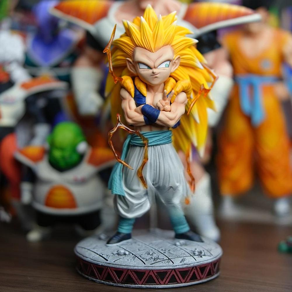 25cm/9.84in Anime Dragon Ball Z Figure Super Saiyan 3 Gotenks Figure SSJ3 Gotenks PVC Collectible Model Toys Gifts