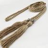 Damesleren riem in Koreaanse stijl met strik en kwastje tailleketting