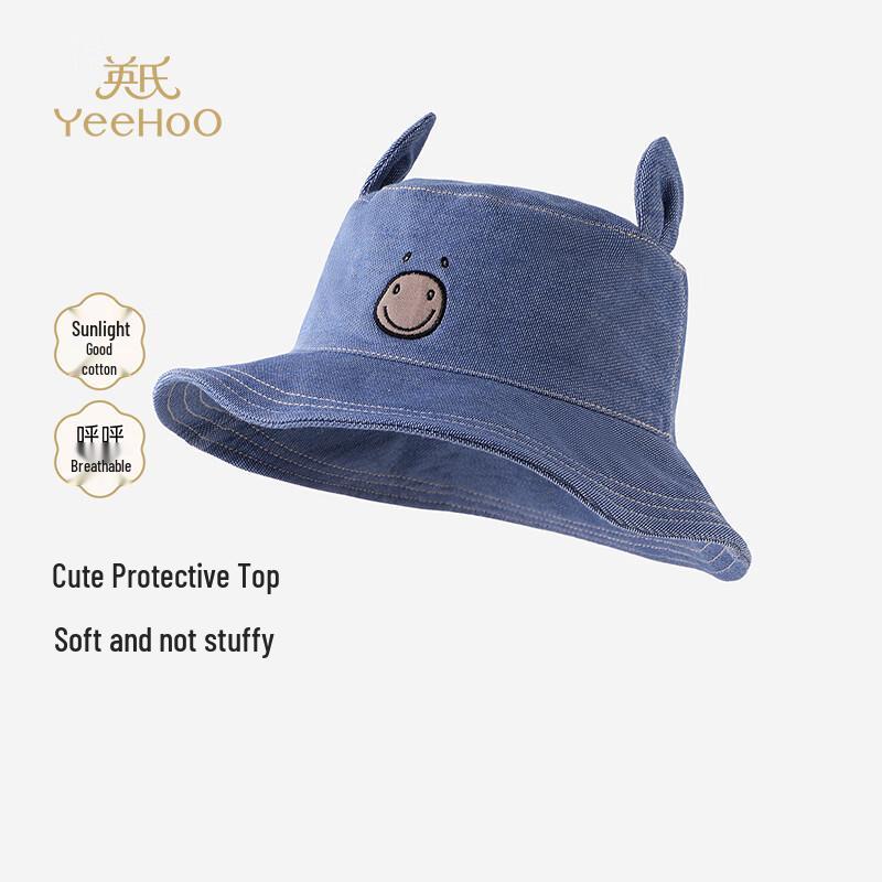 YEEHOO Boys Denim Blue Fisherman Sun Hat 46cm