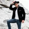 Men's Solid Color British Style Fitted Zipper Jacket with Flap Pockets
