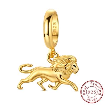 Copper Authority Power Regal Golden Lion Pendant Charm Compatible With Authentic Charm Bracelets Women Do It Yourself Jewellery Gift