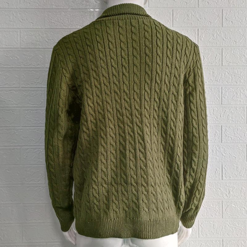 2025 Winter Solid Color Collared Long Sleeve Sweater Jacket