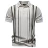 Polo de punto para hombre de manga corta con rayas verticales