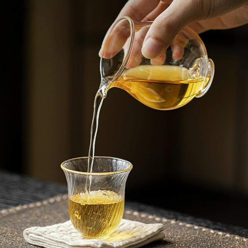 Japanese Style Kungfu Transparent Glass TeaCup Tea Dispenser Fair Cup Small Capacity Chahai Cup Teaware Decorative Accessories