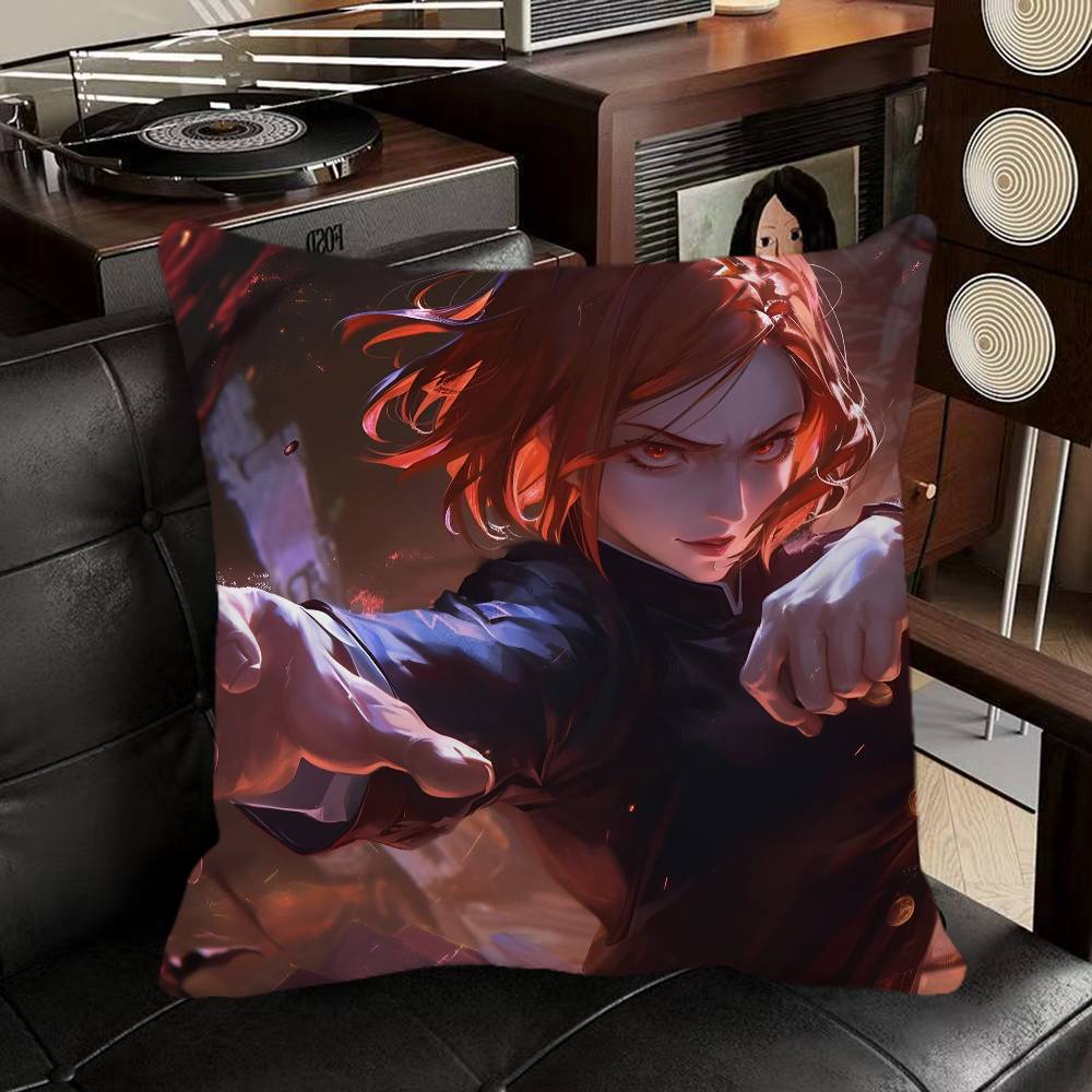 Kugisaki Nobara Anime Pillow Case Square Pillow Bedroom Sofa Leisure Comfort Cushion Car Home Decoration