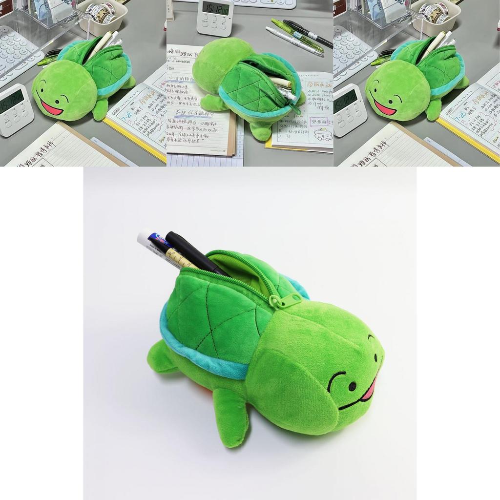 Cute Turtle Pencil Case With Cotton Material For Students And Desk Organization