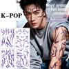 4 Stück KPop Dämonenjäger Temporäres Tattoo Set Rumi & Jinu Muster Geburtstagsparty Anime Aufkleber Jungen Halloween Cosplay Rumi Tattoos