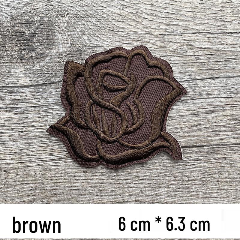 Self-Adhesive Rose Embroidery Patch for Mending, Repairing, Décor, and Versatile Applications.