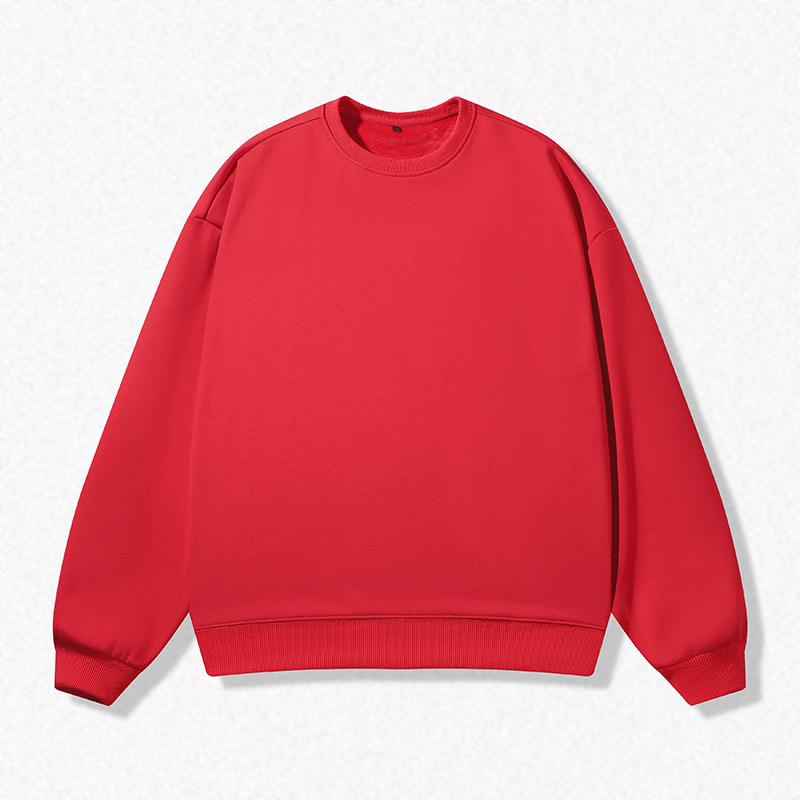 Pure Cotton Round Neck Sweatshirt Men's Solid Color Loose Casual Sports Long-sleeved T-shirt Sweatshirt