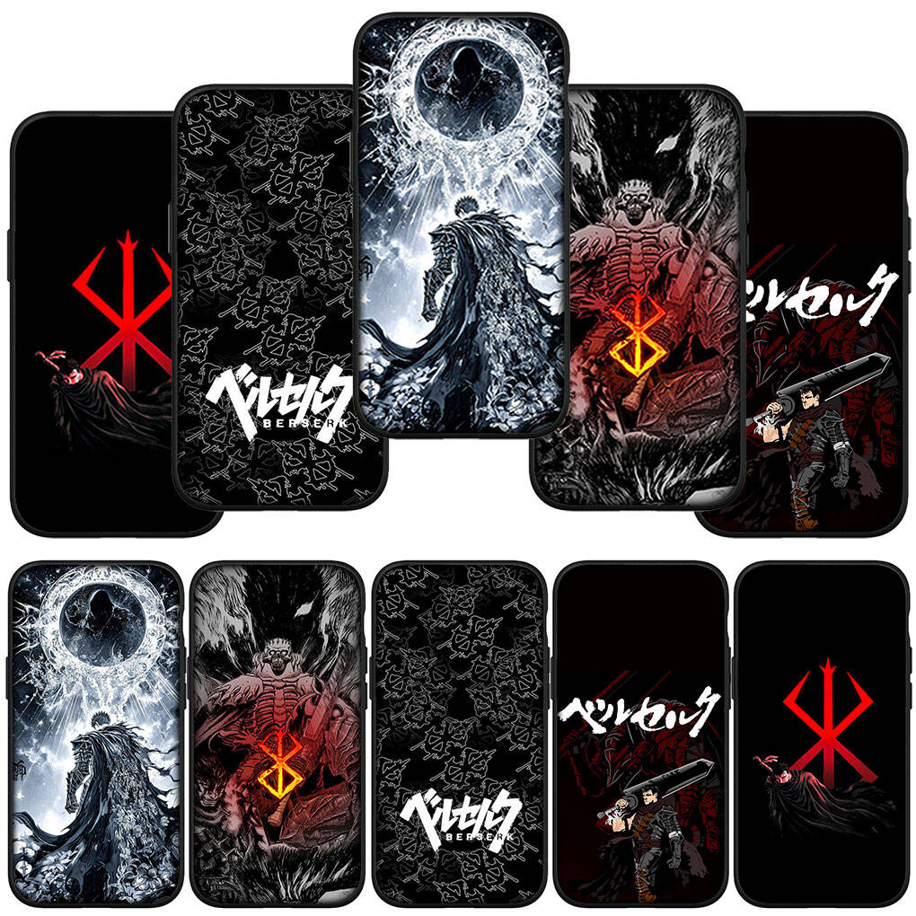 Phone Case for iPhone 17 16 15 Plus X XR 16E Huawei P30 P20 Lite Redmi Note 14 12 11 13 Pro Max OPPO A60 A80 A40 A18 A38 A54 Berserk Guts Anime Cover