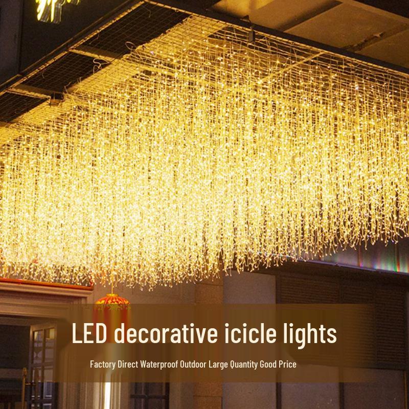 Outdoor LED Waterfall Icicle Lights - Starry Sky, Colorful & Waterproof for Christmas Decoration