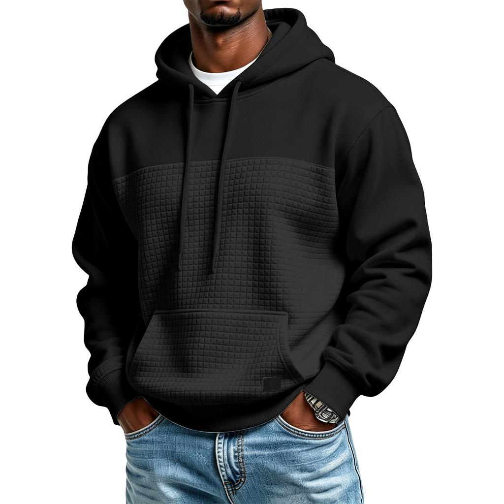 Men's Knit Hoodie Color Casual Pullover for Winter