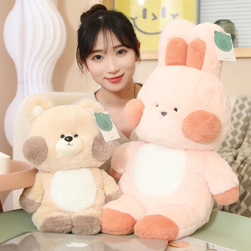 Children'S Sleeping Kitten Soothing Doll Cute Pet Rabbit Bear Claw Machine Rag Doll Plush Toy Birthday Gift