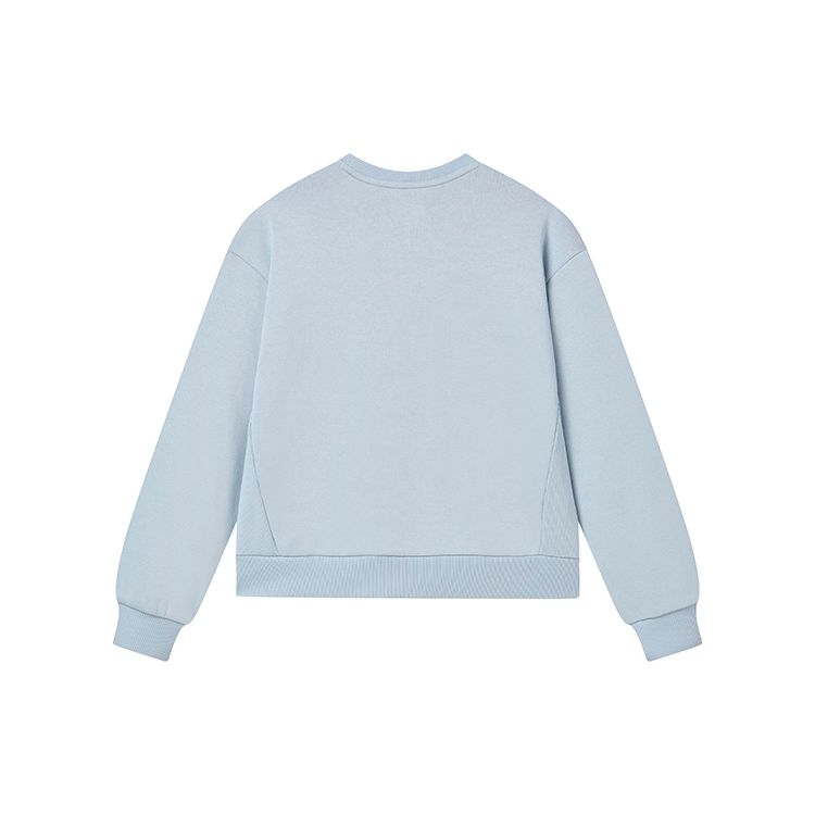 Fila Simple Letter Big Logo Casual Round Neck Knit Loose Pullover American Sweatshirt Women Sweatshirt Sunlight-Blue F11W249201FLB