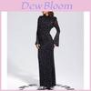 Black Satin Dress With Embellished Rhinestones For Evening Wear And Party Events