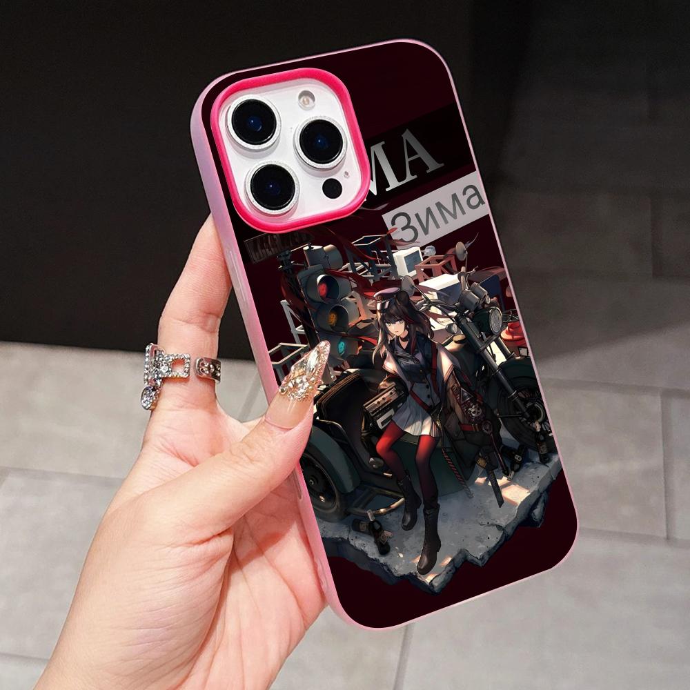

Arknights Zima Jelly Double layer Rose Red Mobile Phone Case for iPhone 17 16 15 14 13 12 11 Air Pro Max Plus Protective iPhone17 Pro Max