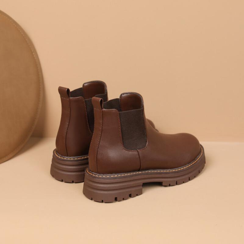Korean Version of Large Size Women's Knight Boots Medium Heel Non-slip Women's Boots Square Heel Round Head Sleeve New Autumn and Winter Medium Bo