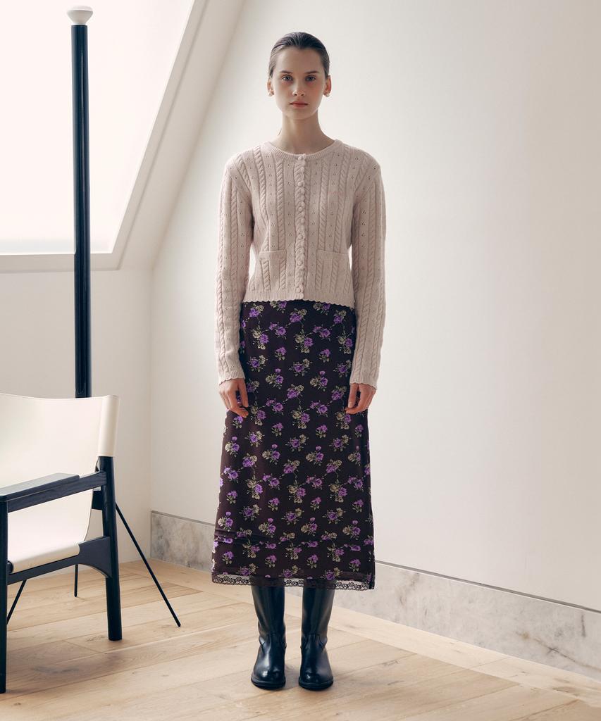 ROLAROLA Flower Long Skirt Brown