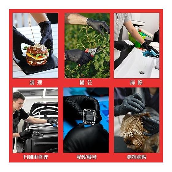 [SANYU] Nitrile Gloves, Nitrile Gloves, Disposable Gloves, Black, 0.08mm, Compliant with Food Sanitation Law, No Powder, Thick, 100/300/500/1000