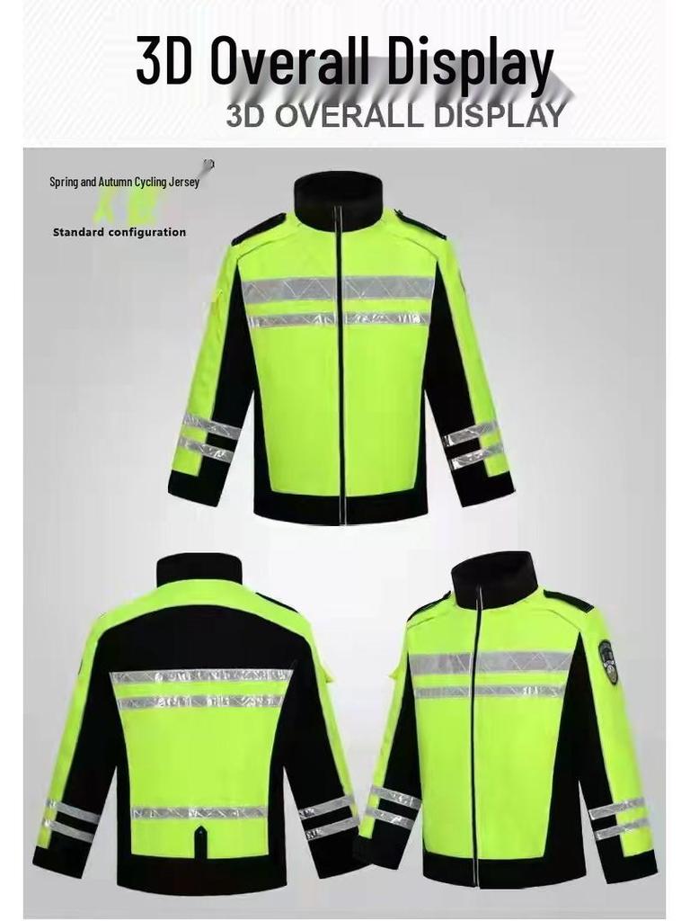 Reflective Raincoat Set for Traffic Duty, Road Administration, and Motorcycle Cycling