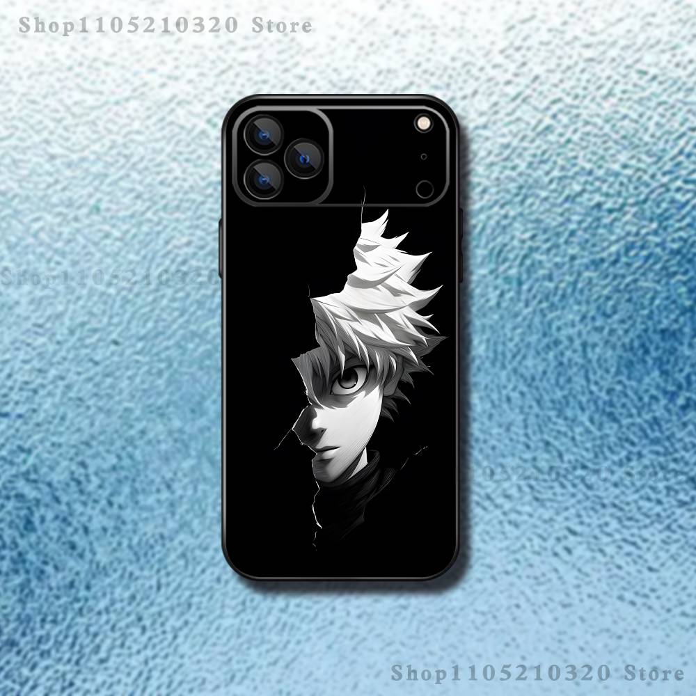 

Anime H-Hunter x Hunter Killua Phone Case For iPhone 17,16,15,14,13,12,11 ,Pro Max,XS,X,XR,SE,Mini,8,7,Soft Silicone Black Cover iPhone17