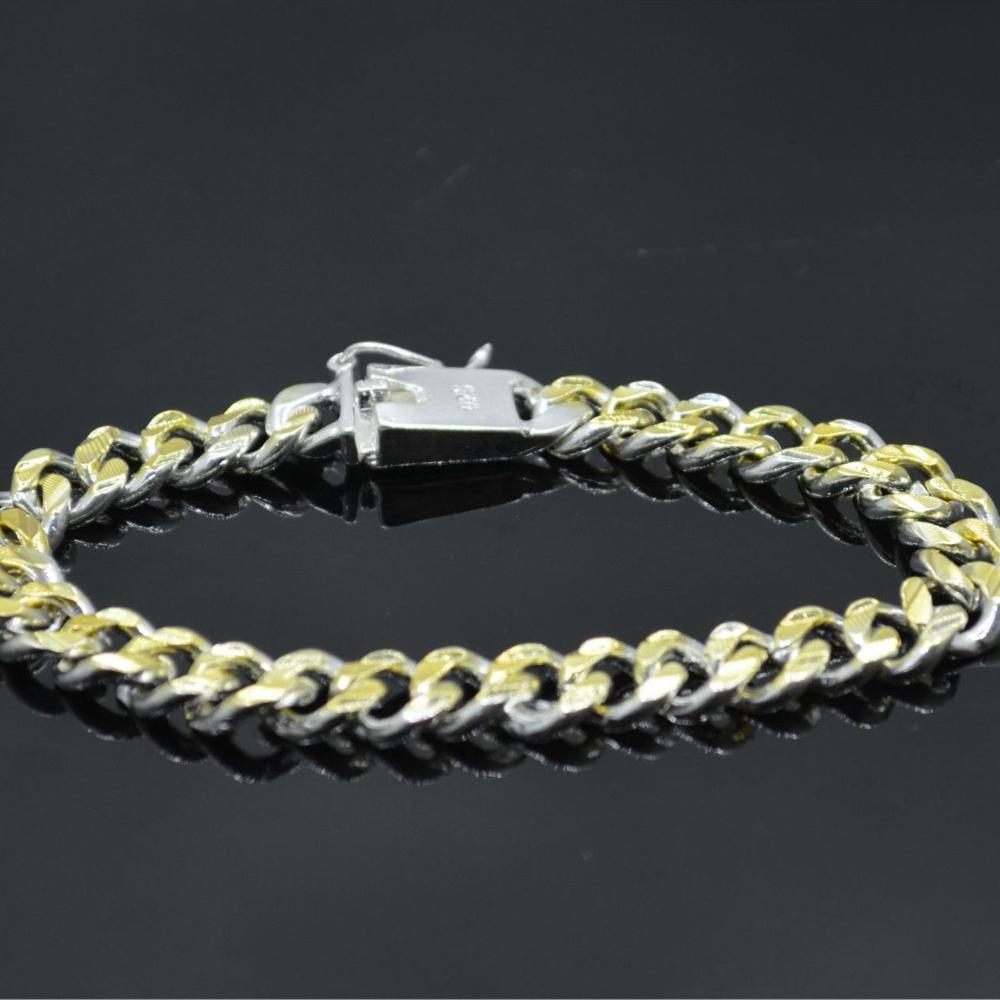 High-end Metal Two-color Silver Bracelet Men's Jewelry Men's Accessories