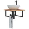 VidaXL Wall-mounted Vanity Shelf Steel and Solid Oak Wood, Floating Vanity Shelf, Vanity Shelf for Countertop 3302393