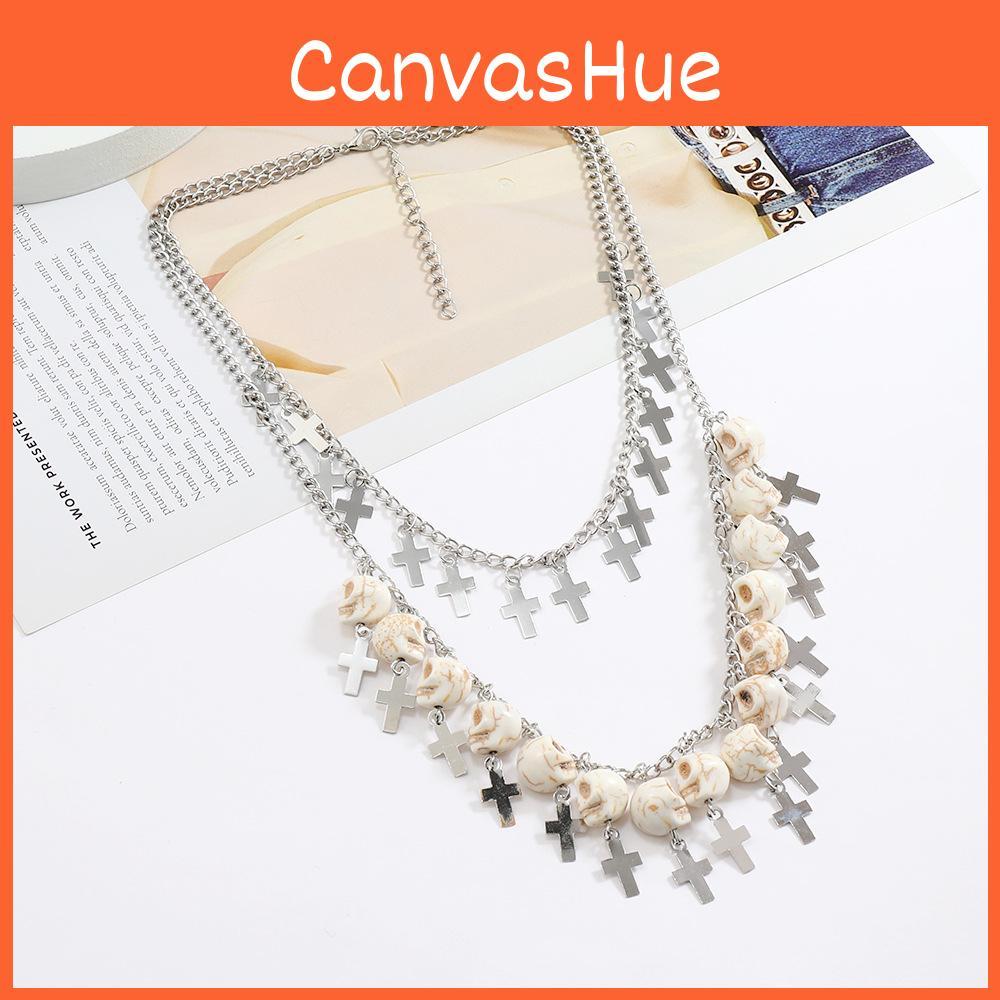 Halloween Cross Skull Jewelry Electroplated Alloy Pendant For Accessory Costume