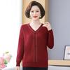 Maglione a maglia alla moda per donna di mezza età e anziana - Primavera/Autunno 2026 - Top a strato base che copre la pancia