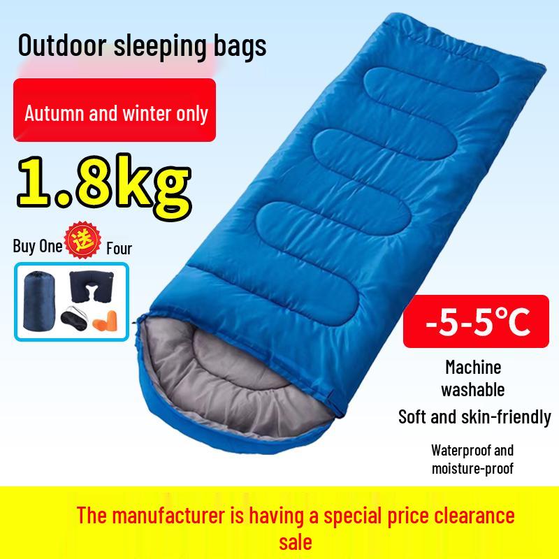 Vier-Jahreszeiten Erwachsenen-Schlafsack: Dick, Kältefest, Perfekt für Outdoor-Wintercamping