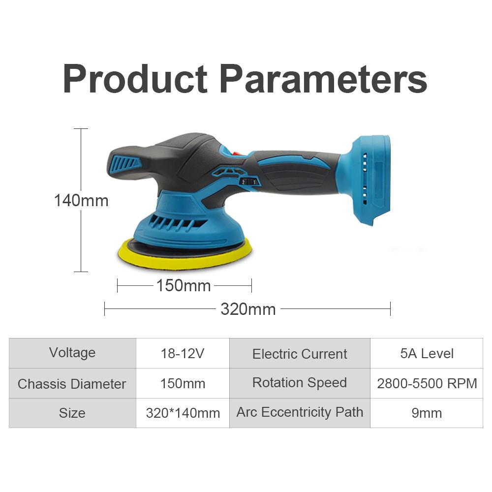18V 6 Gears 7000rpm Auto Polishing Cleaner Metal Waxing Rust Removal Tool For Battery Cordless Electric Car Polisher