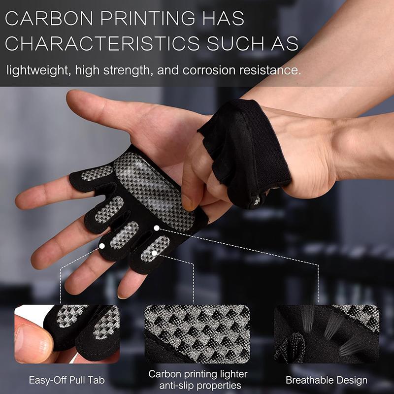 Guantes de Fitness, guantes antideslizantes de medio dedo con barra, guantes universales para levantamiento de pesas para hombres y mujeres, guantes deportivos anticallos con cuatro dedos