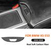 For BMW X5 E53 2000-2006 Carbon Fiber Car Console Armrest Box Switch Button Panel Frame Decoration Sticker Interior Parts