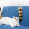 Long Hairy Cat Teaser Wand Faux Cat Tail Cat Bites Toy Interactive Cat Toy  Boredom Buster