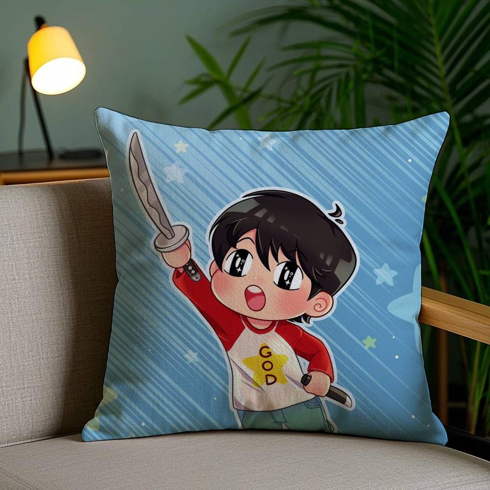 K-Kotaro Lives Alone Pillow Case Home Dorm Chair Back Short Plush Double-sided Printing Office Nap Time Cushion Cover