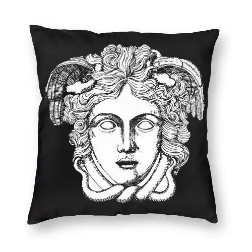 Greek Key Meander Black Gold Large Pillowcase Soft Cushion Cover Decoration Throw Pillow Case Cover Home Square 45X45cm