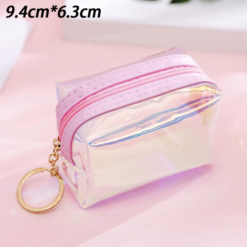 Pvc Transparent Laser Coin Purse Student Can Be Stored Waterproof Mini Coin Keychain Bag