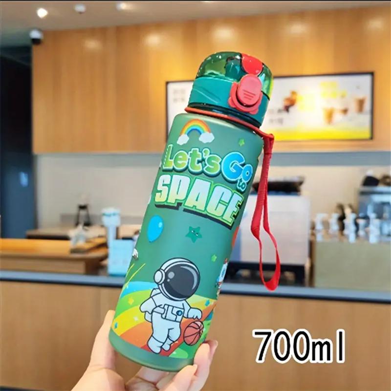 700ml Kosmische Astronauten-Themen Isolierte Wasserflasche Auslaufsicherer Klappdeckel Trageschlaufe Tragbar Entzückender Aktivitätenbecher BPA-Frei