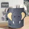 Felt Cartoon Round Storage Bin - Large Capacity Toy & Laundry Basket