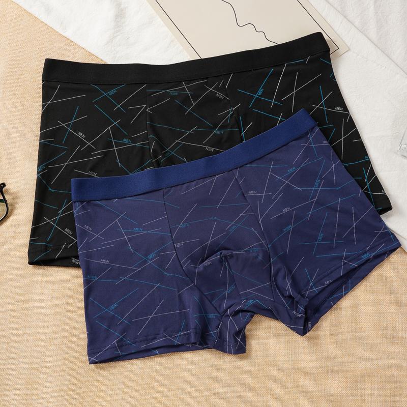 4PCS Men's Mid-waist Boxers Briefs Seamless Soft Breathable Panties Trendy Boxer Underwear XL-4XL