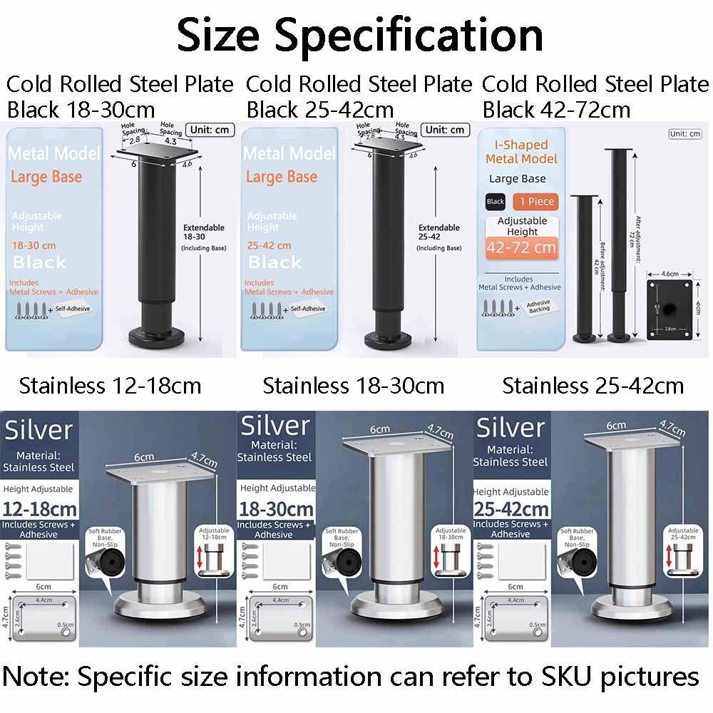 Adjustable Height Furniture Support Legs Heavy-Duty Bed Beam Support Leg  Bed Bottom