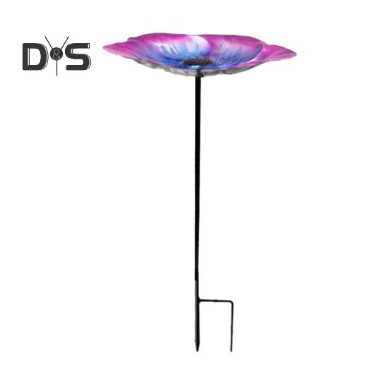 Vogelbad mit Metallpfahl, einfache Installation, wetterbeständig, höhenverstellbar, für den Außenbereich, Vogelfutterständer, Dekoration