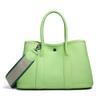 2025 Cowhide Lychee Pattern Garden Bag: Women's Color Block Wide Shoulder Strap Handbag