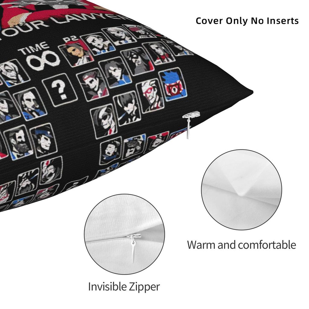 Ace Attorney Pillow Case Fashion Pillow Cover Print Pillowcases For Living Room Chair