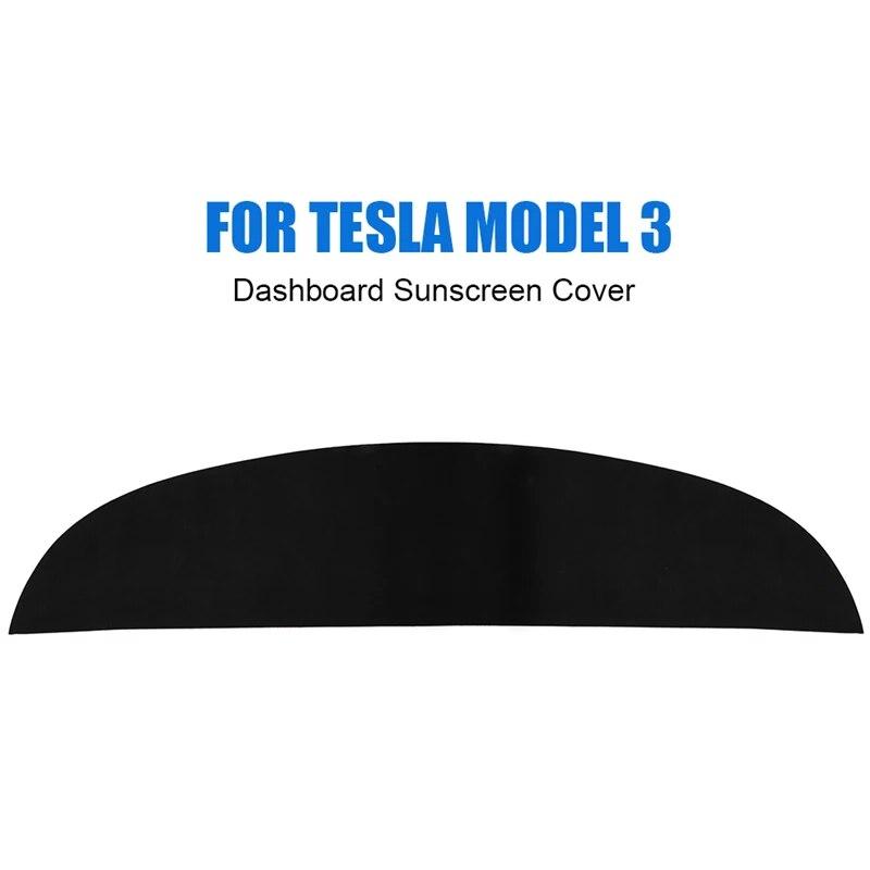 

Накладка на приборную панель автомобиля для модели Tesla 3 года 2017-замшевый кожаный коврик для приборной панели, солнцезащитный козырек, нескользящий защитный чехол с защитой от УФ-лучей, аксессуары For Model 3